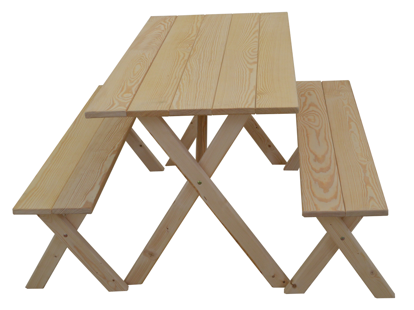 A&L Furniture Co. Yellow Pine 5' Economy Table with 2 benches - LEAD TIME TO SHIP 10 BUSINESS DAYS