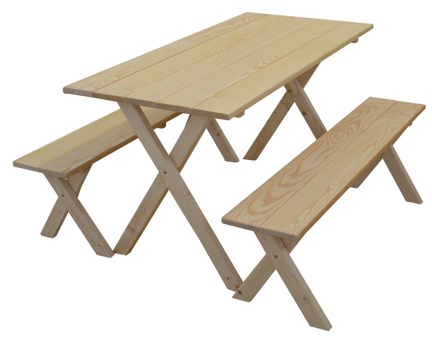 A&L Furniture Co. Yellow Pine 5' Economy Table with 2 benches - LEAD TIME TO SHIP 10 BUSINESS DAYS