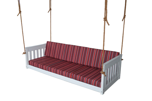 Bryton Park Poly Furniture Recycled Plastic 75" Deep Seating Mission Sofa Swing w Rope - LEAD TIME TO SHIP 10 BUSINESS DAYS