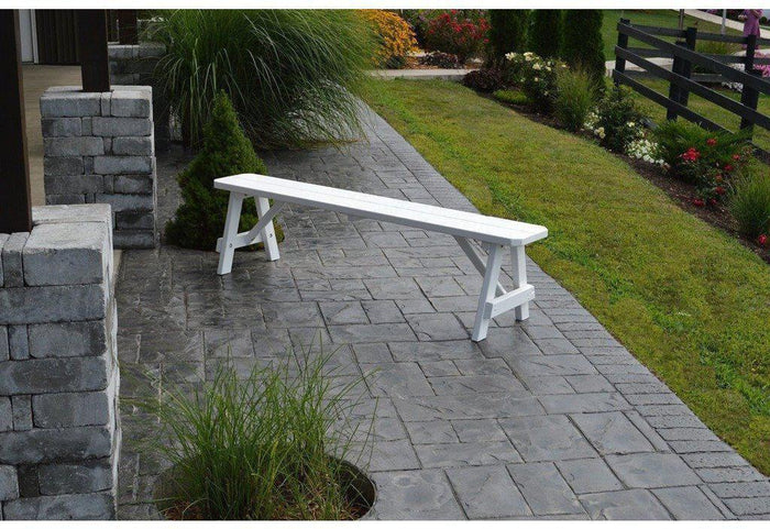 A & L Furniture Co. Yellow Pine 70" Traditional Bench Only  - Ships FREE in 5-7 Business days - Rocking Furniture