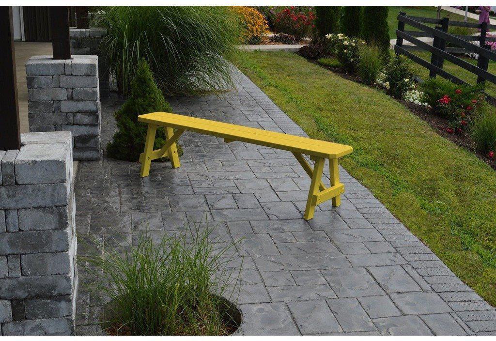 A & L Furniture Co. Yellow Pine 70" Traditional Bench Only  - Ships FREE in 5-7 Business days - Rocking Furniture