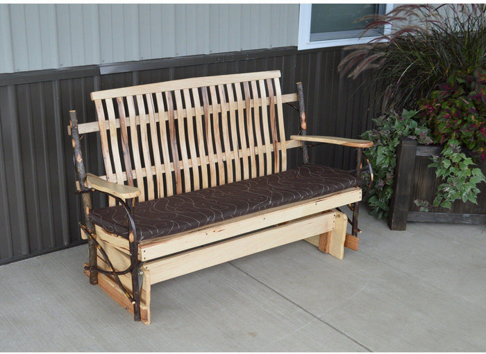 A&L Furniture Co. Amish Bentwood 5' Hickory Porch Glider  - Ships FREE in 5-7 Business days - Rocking Furniture