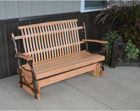 A&L Furniture Co. Amish Bentwood 5' Hickory Porch Glider  - Ships FREE in 5-7 Business days - Rocking Furniture