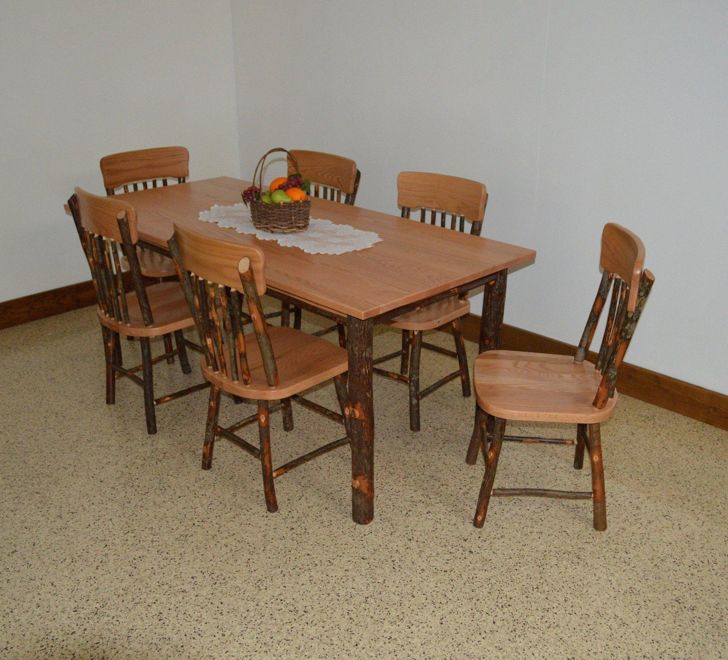 A & L Furniture Co. Hickory 7 Piece Farm Table Dining Set - Ships FREE in 5-7 Business days - Rocking Furniture