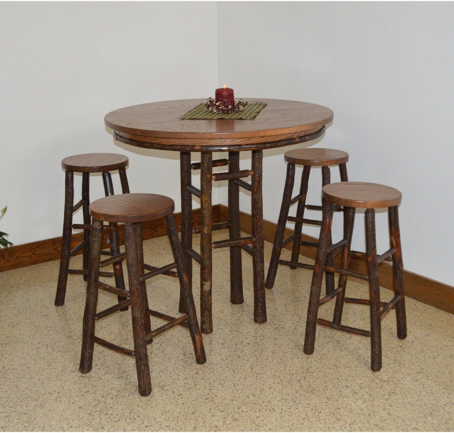 A & L Furniture Co. Hickory 5 Piece Bar Table Set - Ships FREE in 5-7 Business days - Rocking Furniture