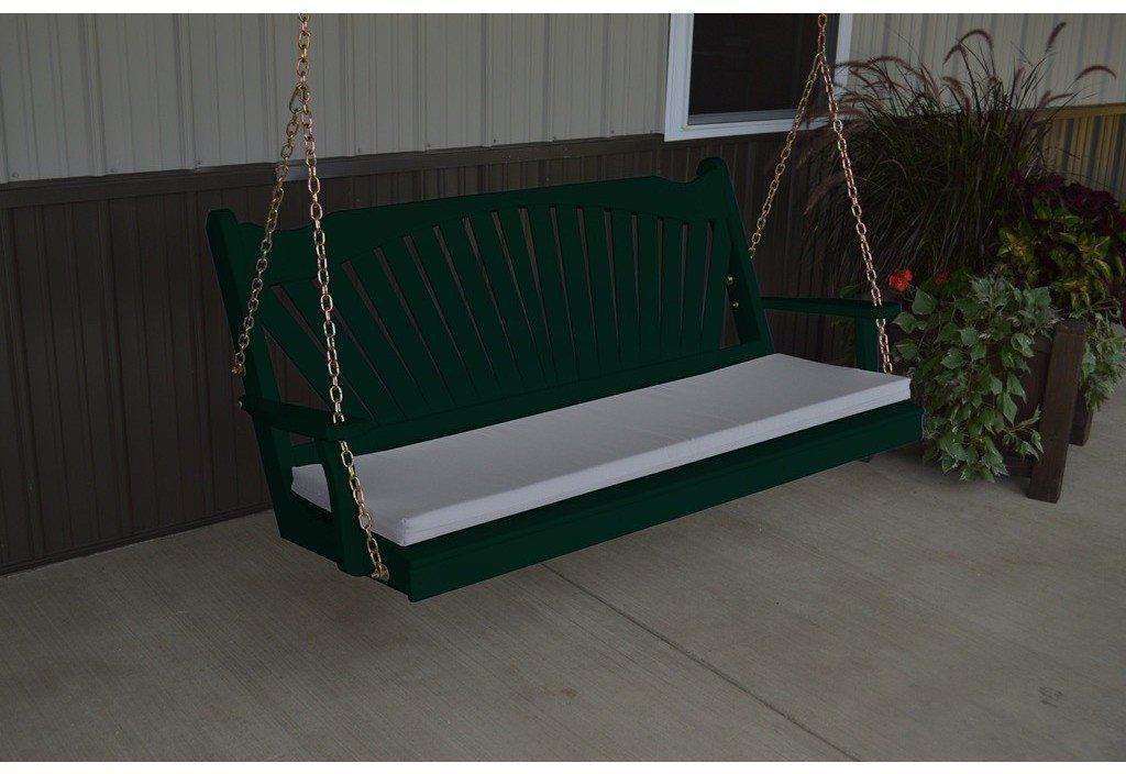 A & L Furniture Co. Yellow Pine 4' Fanback Swing - Ships FREE in 5-7 Business days - Rocking Furniture