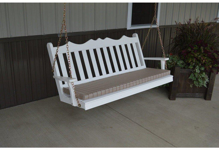 A & L Furniture Co. Yellow Pine 5' Royal English Garden Swing  - Ships FREE in 5-7 Business days - Rocking Furniture