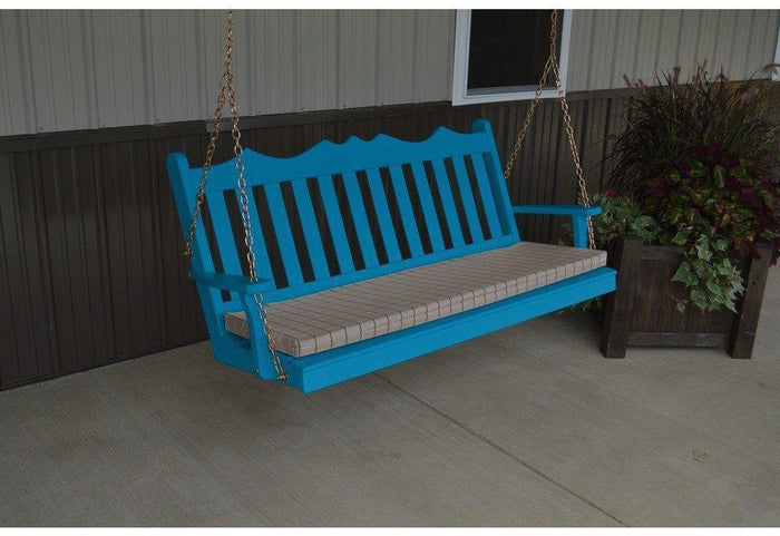 A & L Furniture Co. Yellow Pine 5' Royal English Garden Swing  - Ships FREE in 5-7 Business days - Rocking Furniture
