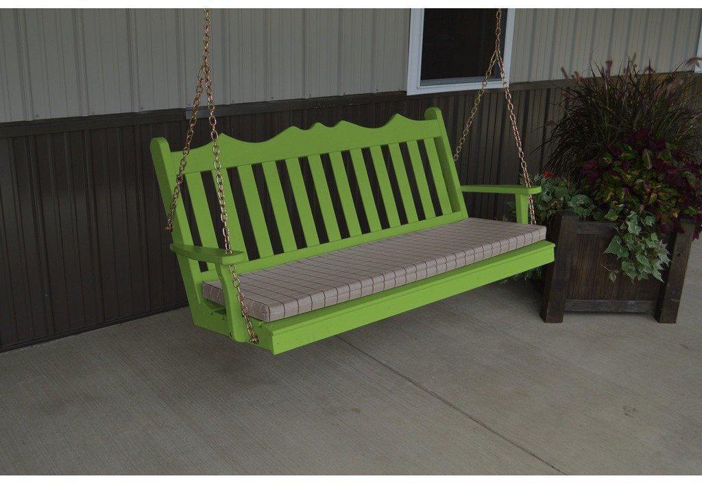A & L Furniture Co. Yellow Pine 5' Royal English Garden Swing  - Ships FREE in 5-7 Business days - Rocking Furniture
