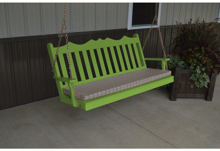 A & L Furniture Co. Yellow Pine 5' Royal English Garden Swing  - Ships FREE in 5-7 Business days - Rocking Furniture