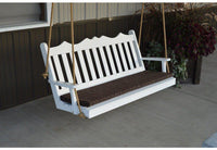 A & L Furniture Co. Yellow Pine 5' Royal English Garden Swing  - Ships FREE in 5-7 Business days - Rocking Furniture