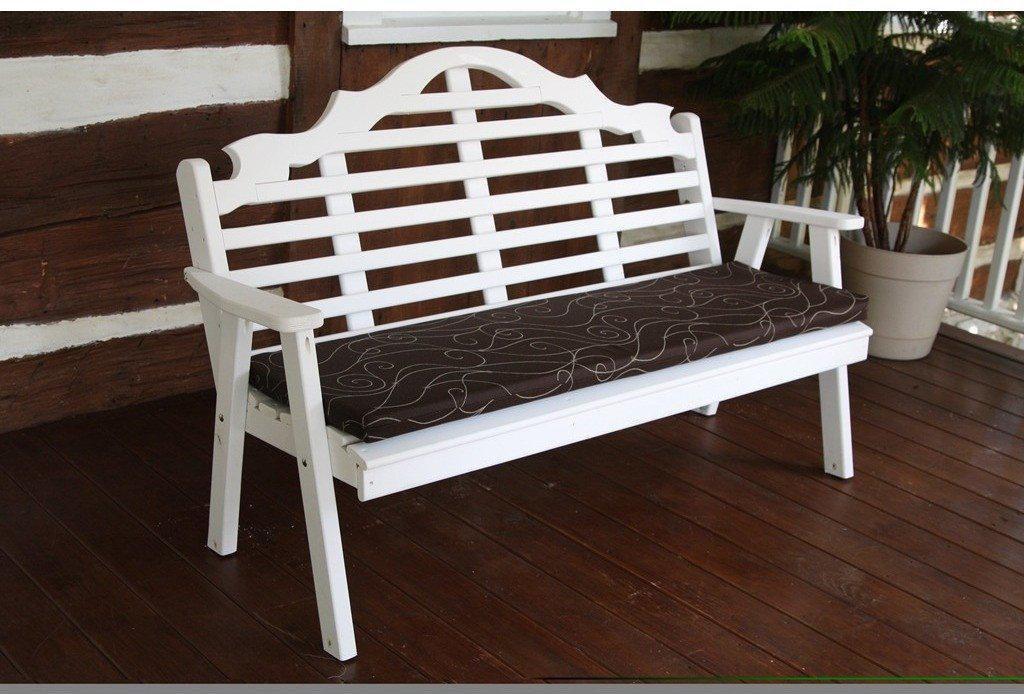 A & L Furniture Co. Yellow Pine 4' Marlboro Garden Bench - Ships FREE in 5-7 Business days - Rocking Furniture