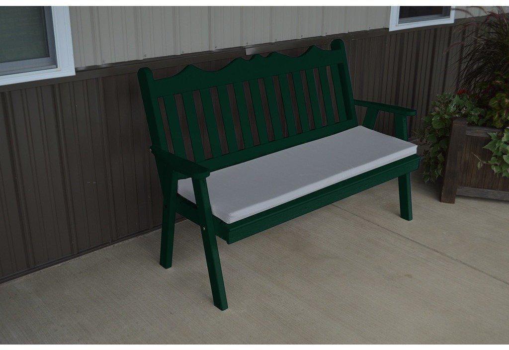 A & L Furniture Co. Yellow Pine 4' Royal English Garden Bench - Ships FREE in 5-7 Business days - Rocking Furniture