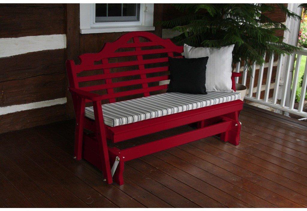 A & L Furniture Co. Yellow Pine 4' Marlboro Glider  - Ships FREE in 5-7 Business days - Rocking Furniture