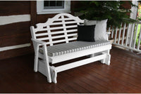 A & L Furniture Co. Yellow Pine 4' Marlboro Glider  - Ships FREE in 5-7 Business days - Rocking Furniture