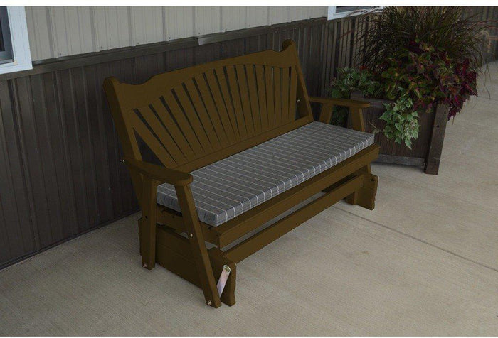 A & L Furniture Co. Yellow Pine 5' Fanback Glider  - Ships FREE in 5-7 Business days - Rocking Furniture