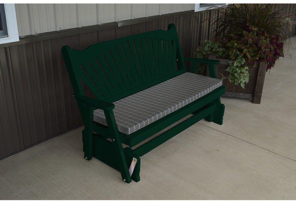 A & L Furniture Co. Yellow Pine 6' Fanback Glider - Ships FREE in 5-7 Business days - Rocking Furniture
