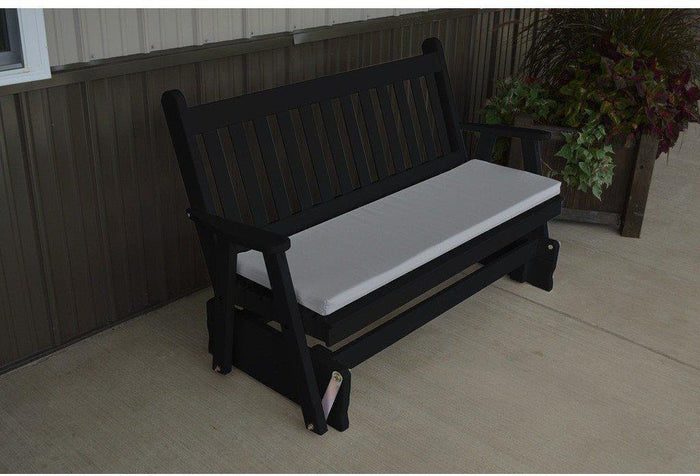 A & L Furniture Co. Yellow Pine 5' Traditional English Glider  - Ships FREE in 5-7 Business days - Rocking Furniture