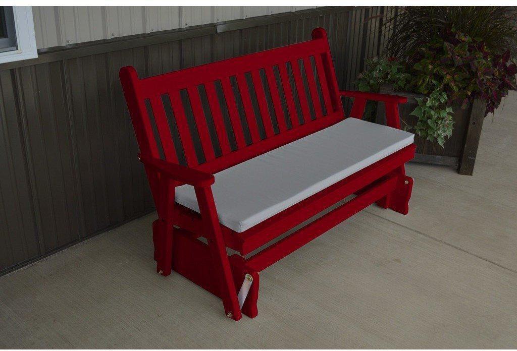 A & L Furniture Co. Yellow Pine 6' Traditional English Glider  - Ships FREE in 5-7 Business days - Rocking Furniture