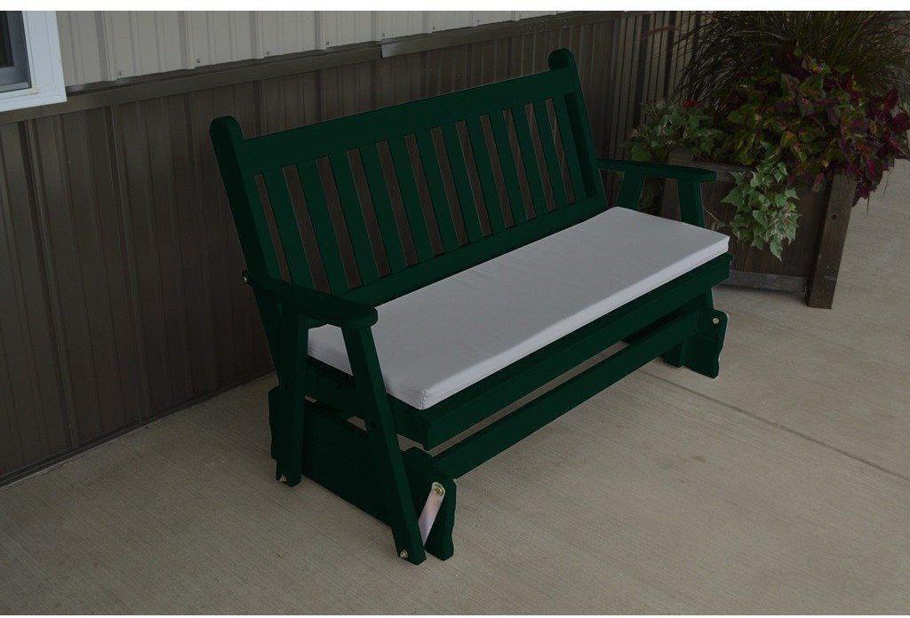 A & L Furniture Co. Yellow Pine 5' Traditional English Glider - Ships FREE in 5-7 Business days - Rocking Furniture