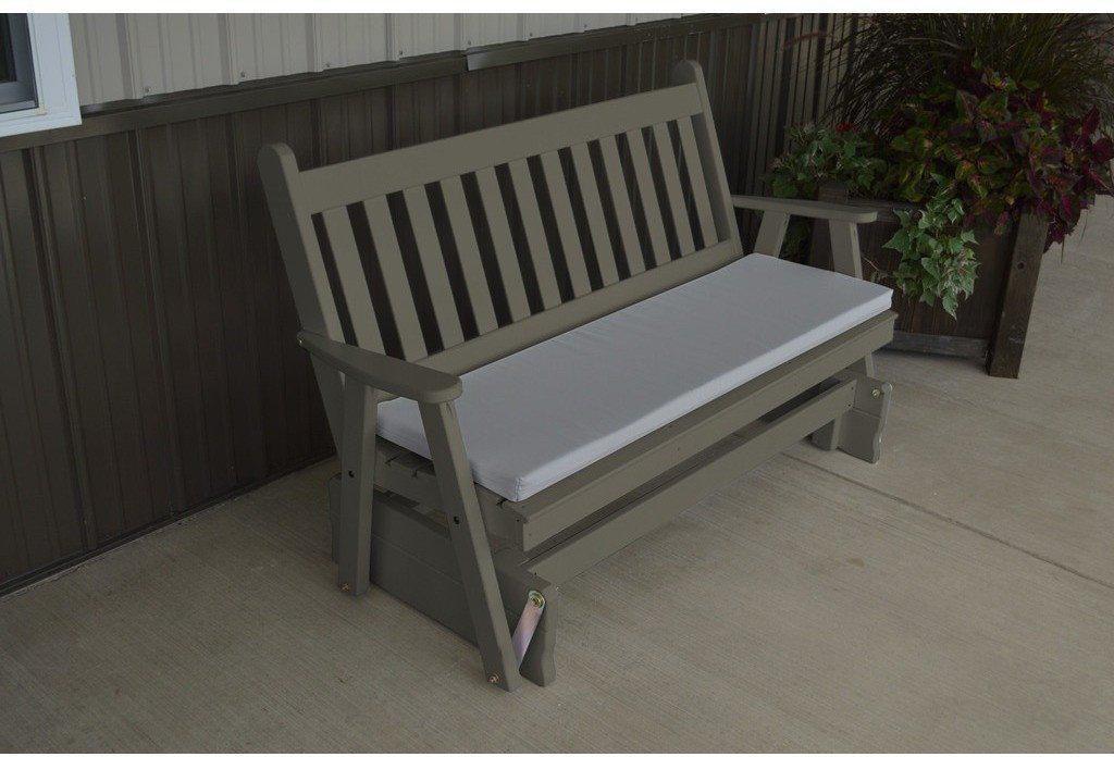 A & L Furniture Co. Yellow Pine 4' Traditional English Glider  - Ships FREE in 5-7 Business days - Rocking Furniture