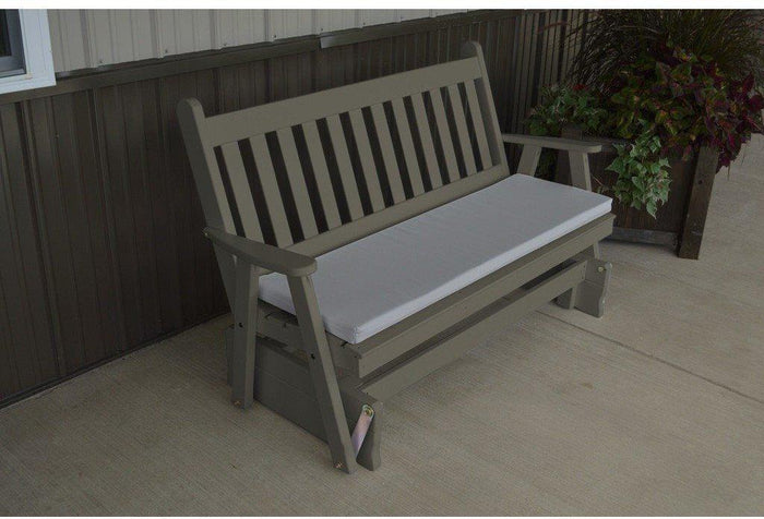 A & L Furniture Co. Yellow Pine 4' Traditional English Glider  - Ships FREE in 5-7 Business days - Rocking Furniture