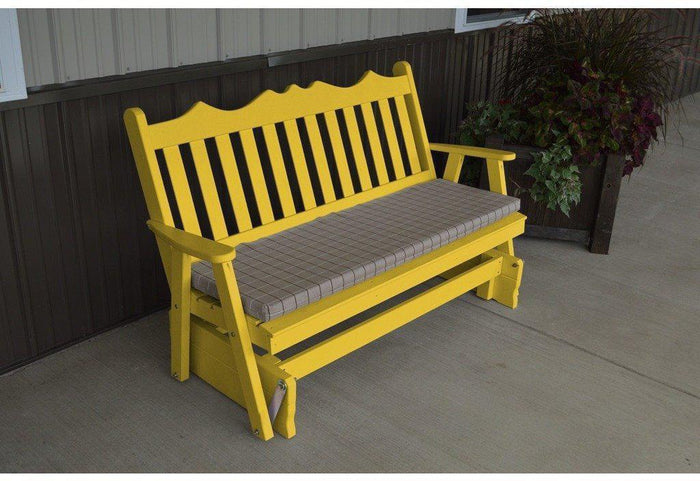 A & L Furniture Co. Yellow Pine 6' Royal English Glider  - Ships FREE in 5-7 Business days - Rocking Furniture