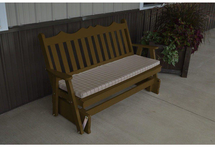A & L Furniture Co. Yellow Pine 4' Royal English Glider  - Ships FREE in 5-7 Business days - Rocking Furniture