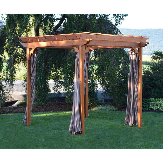 A & L FURNITURE CO. Western Red Cedar 8' x 8' Pergola W/ Swing Hangers  - Ships FREE in 5-7 Business days - Rocking Furniture
