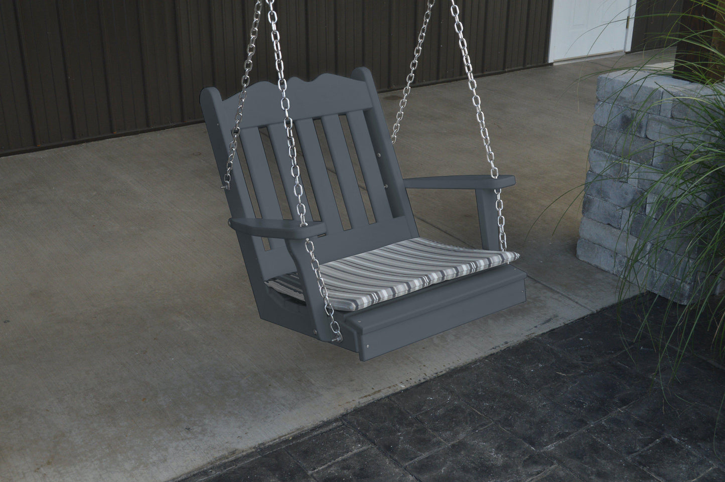 Bryton Park Poly Furniture Amish Made Recycled Plastic Royal English Single Porch Swing - LEAD TIME TO SHIP 2 WEEKS OR LESS