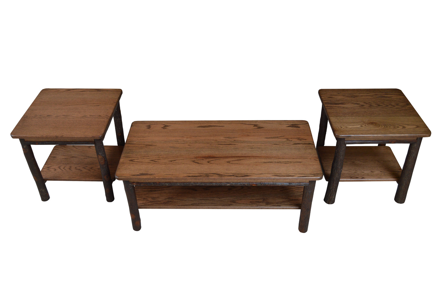 A&L Furniture Co. Hickory Solid Wood End Table with Shelf - LEAD TIME TO SHIP 10 BUSINESS DAYS