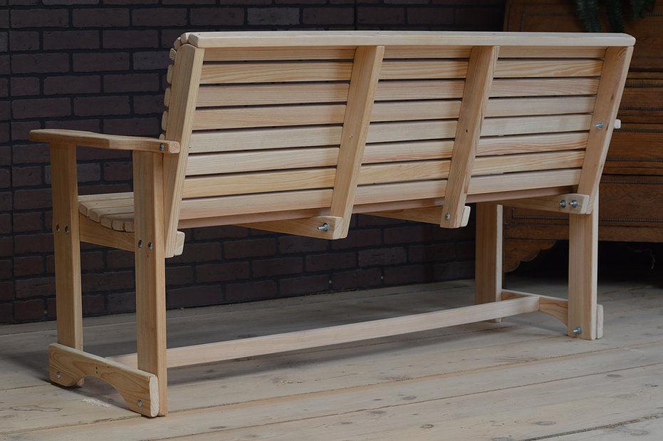 LA Swings Inc. 5ft cypress Rollback Outdoor Stationary Bench - LEAD TIME TO SHIP  (UNFINISHED 7 BUSINESS DAYS) - (FINISHED 15 BUSINESS DAYS)