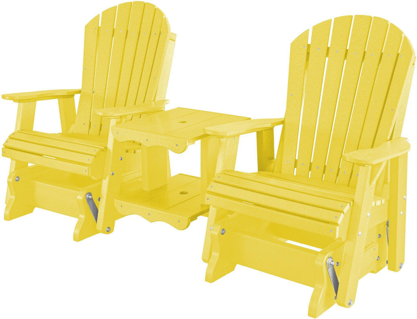 Wildridge Recycled Plastic Heritage Rock-A-Tee Double Seat Adirondack Glider - LEAD TIME TO SHIP 6 WEEKS OR LESS