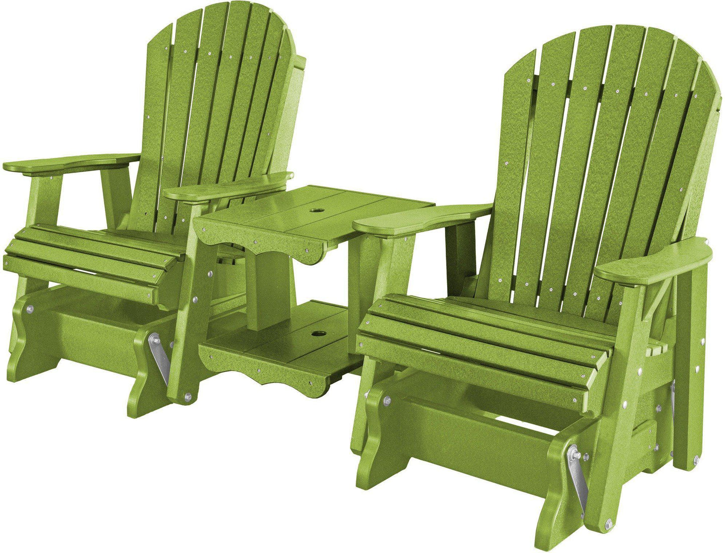 Wildridge Recycled Plastic Heritage Rock-A-Tee Double Seat Adirondack Glider - LEAD TIME TO SHIP 6 WEEKS OR LESS