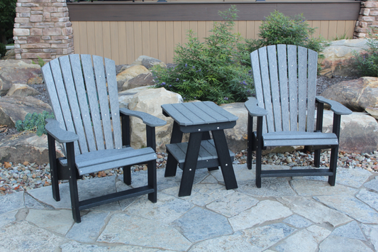 Wildridge LCC-112 Recycled Plastic Heritage Upright Adirondack Chair 3 Piece Set - LEAD TIME TO SHIP 6 WEEKS OR LESS