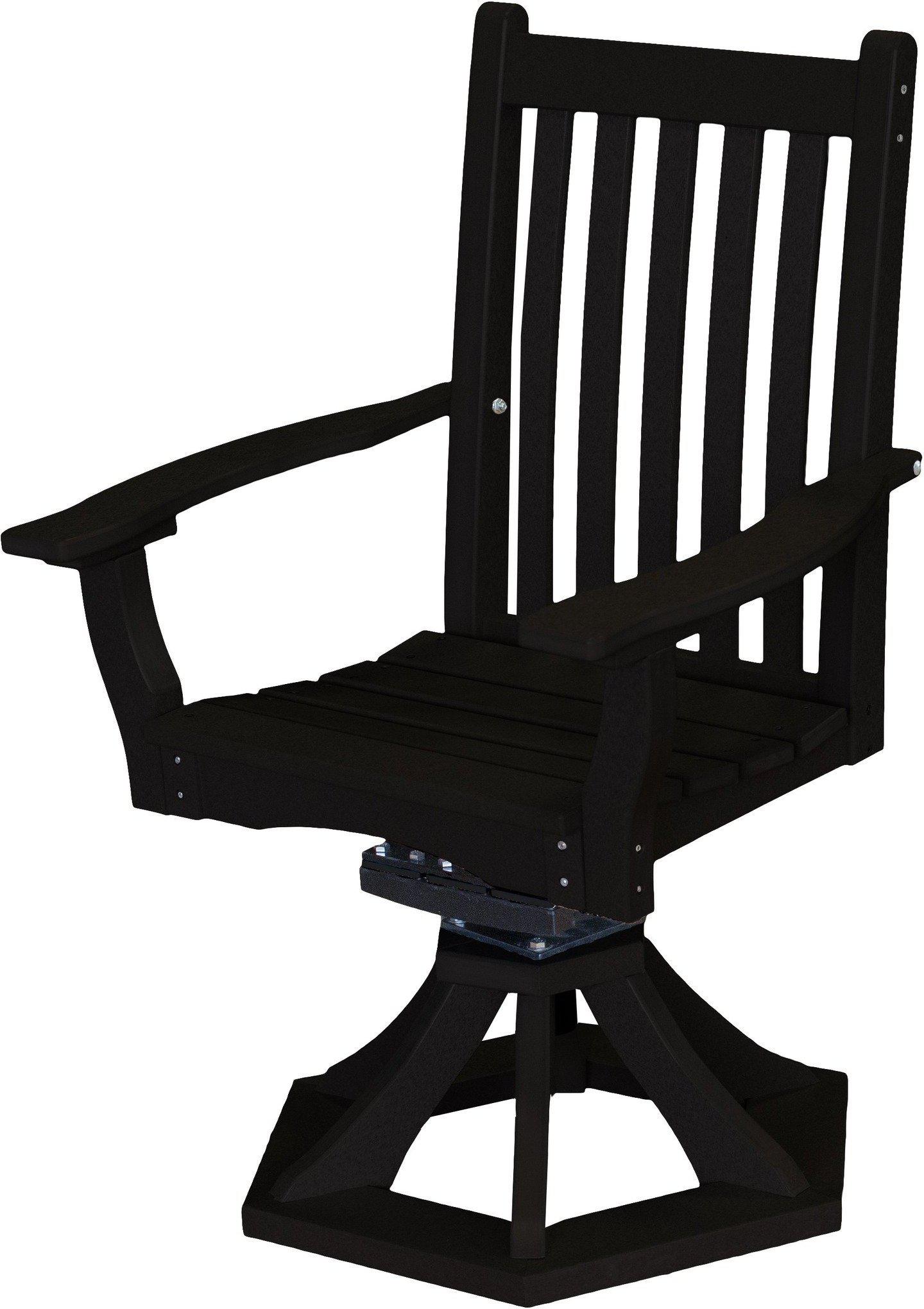 Wildridge Classic Recycled Plastic Swivel Rocker Side Chair w/Arms  - black