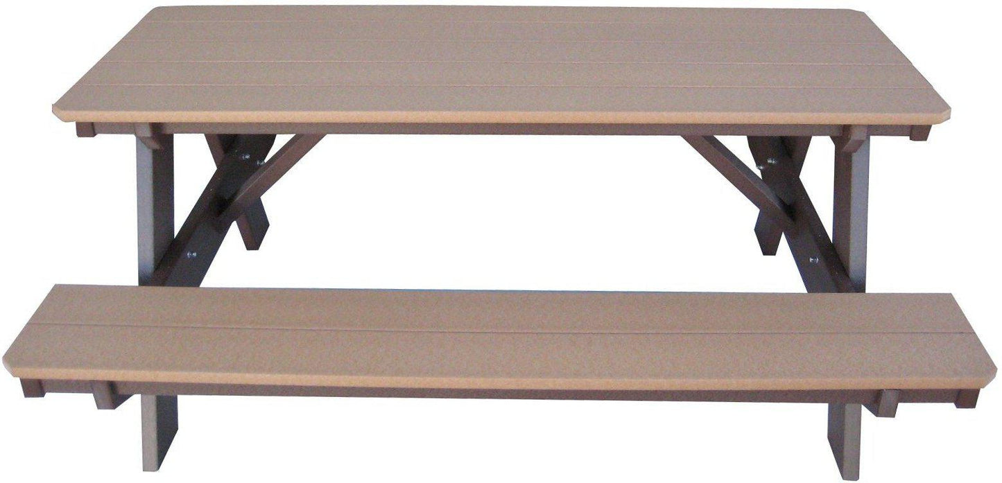 Wildridge Heritage Recycled Plastic 5' Picnic Table Attached Benches (QUICK SHIP) - LEAD TIME TO SHIP 3 TO 4 BUSINESS DAYS