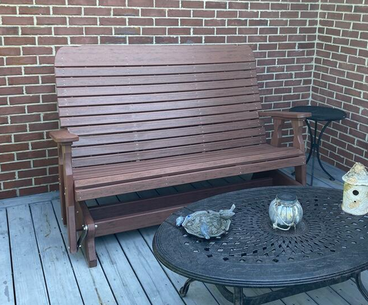 Leisure Lawns Amish Made Recycled Plastic 64” Wide Easy Glider Chair Model #504 - LEAD TIME TO SHIP 4 WEEKS