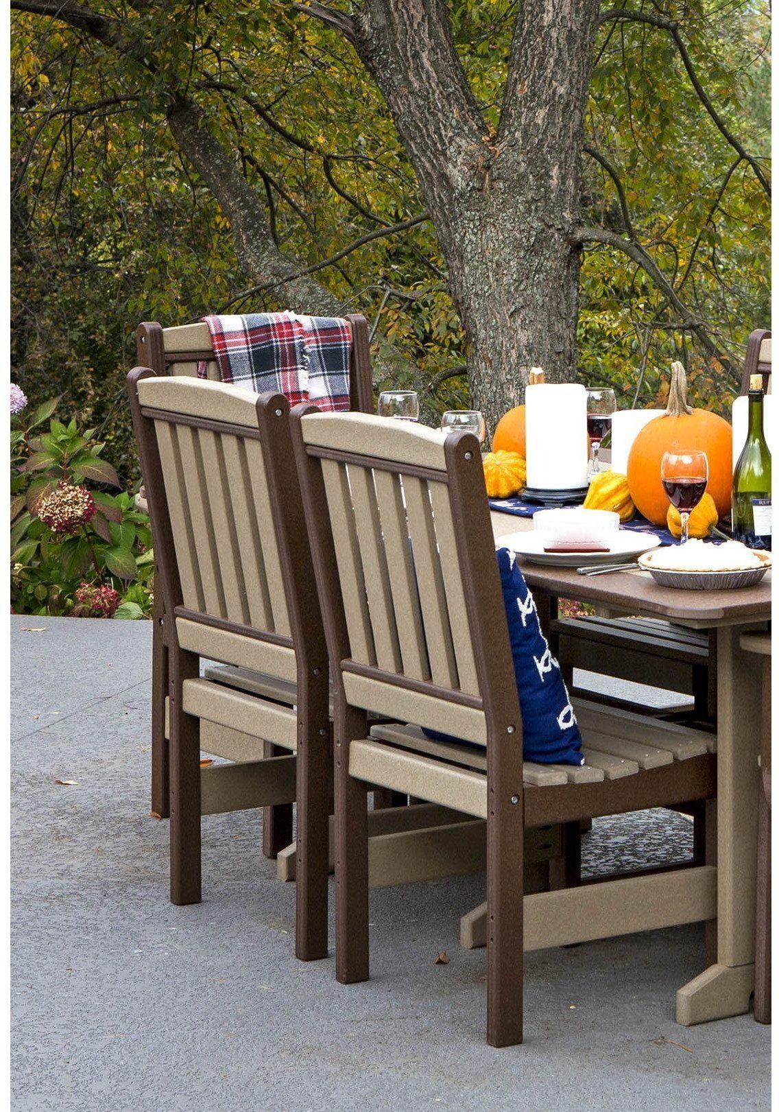 Leisure Lawns Amish Made Recycled Plastic English Garden Side Chair Model #220D (Dining Height) - LEAD TIME TO SHIP 6 WEEKS OR LESS