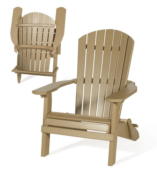 Leisure Lawns Amish Made Recycled Plastic Folding Fan-back Adirondack Chair Model #368 - LEAD TIME TO SHIP 6 WEEKS OR LESS