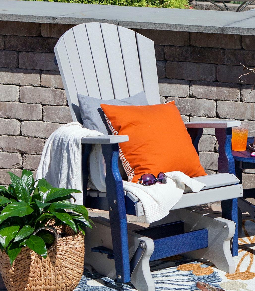 Leisure Lawns Amish Made Recycled Plastic Single Glider (Fan-Back) Model #114 - LEAD TIME TO SHIP 4 WEEKS