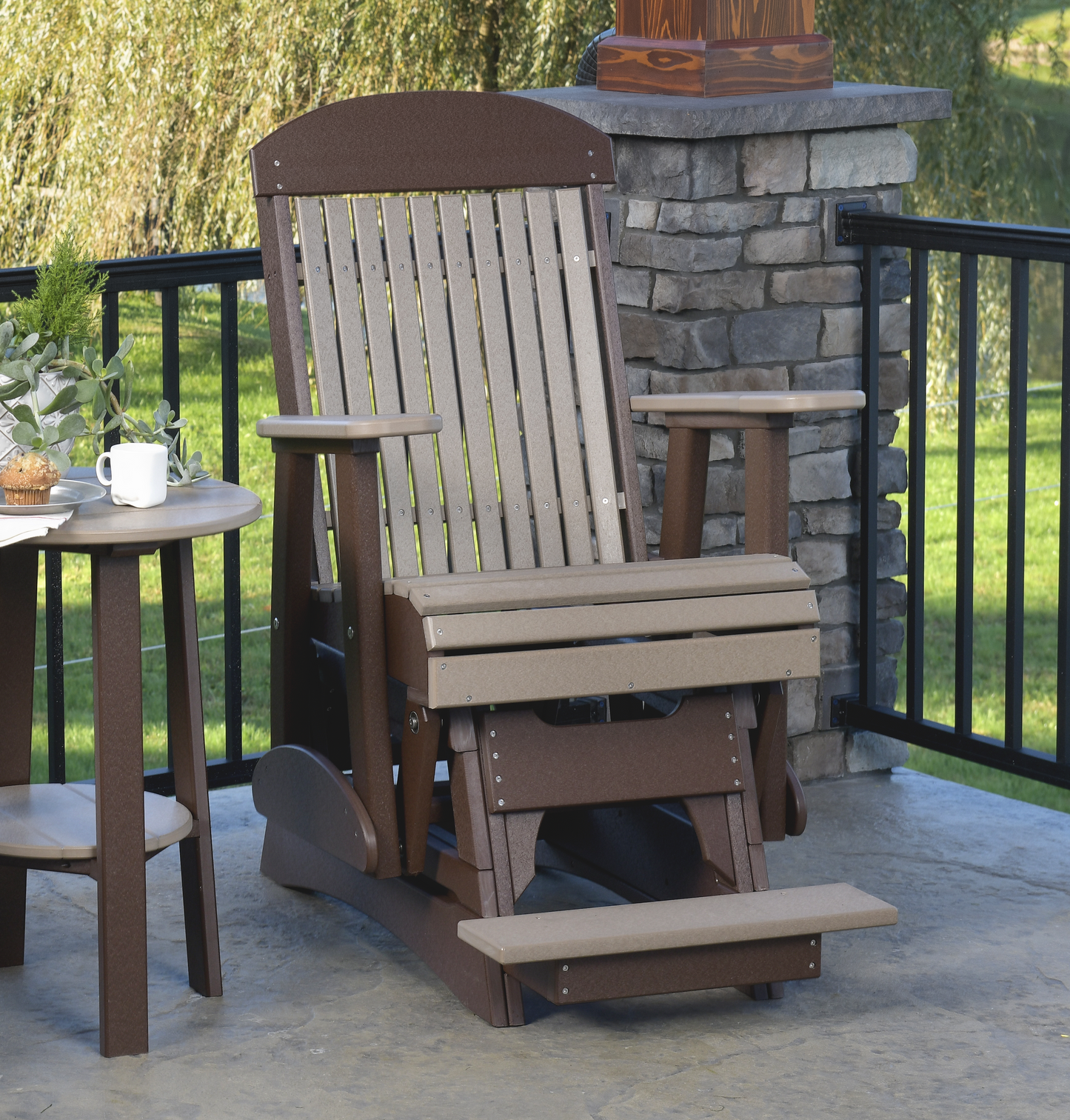 LuxCraft Recycled Plastic Counter Height 2' Classic Highback Balcony Glider  - LEAD TIME TO SHIP 7 BUSINESS DAYS OR LESS