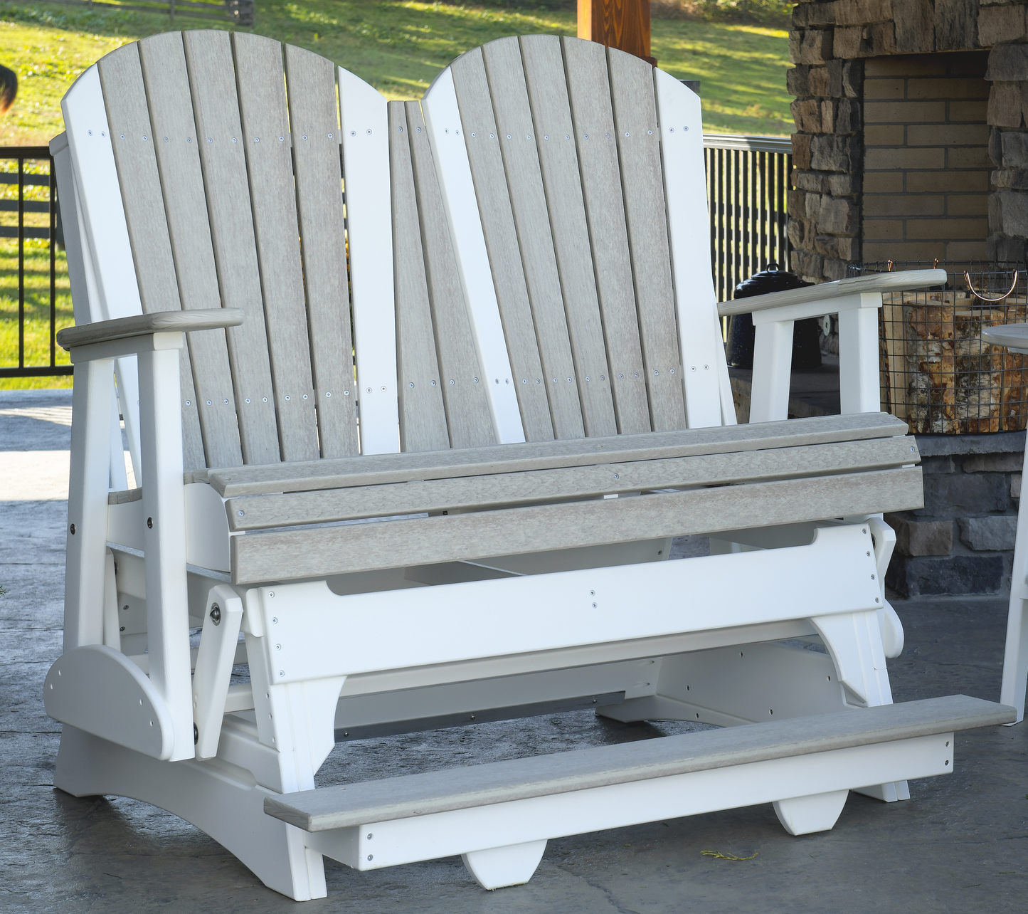 LuxCraft Recycled Plastic Counter Height 4' Adirondack Balcony Glider  - LEAD TIME TO SHIP 7 BUSINESS DAYS OR LESS
