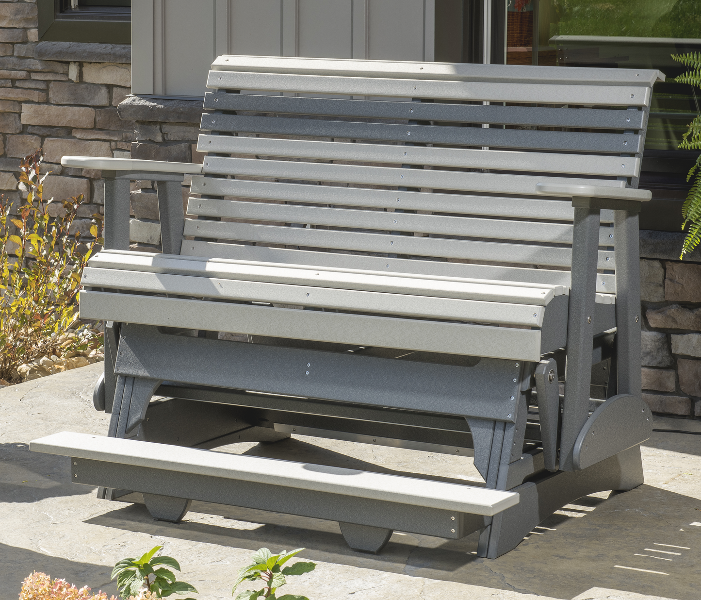 LuxCraft Recycled Plastic Counter Height 4' Plain Balcony Glider  - LEAD TIME TO SHIP 7 BUSINESS DAYS OR LESS