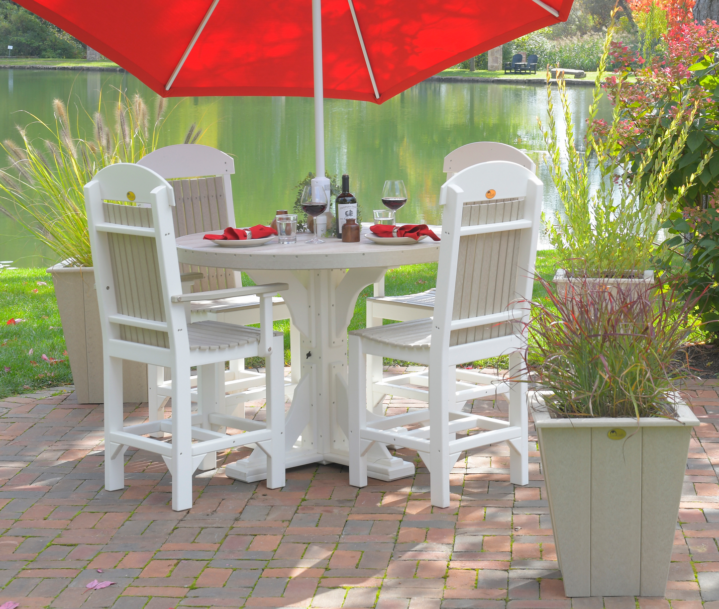 LuxCraft Recycled Plastic 4' Round Table (COUNTER HEIGHT) - LEAD TIME TO SHIP 3 TO 4 WEEKS