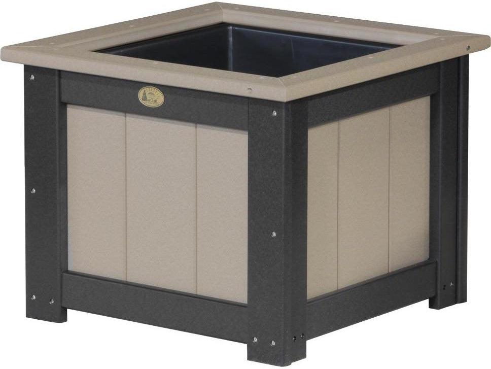 LuxCraft Recycled Plastic Classic 24" Square Planter - LEAD TIME TO SHIP 3 TO 4 WEEKS