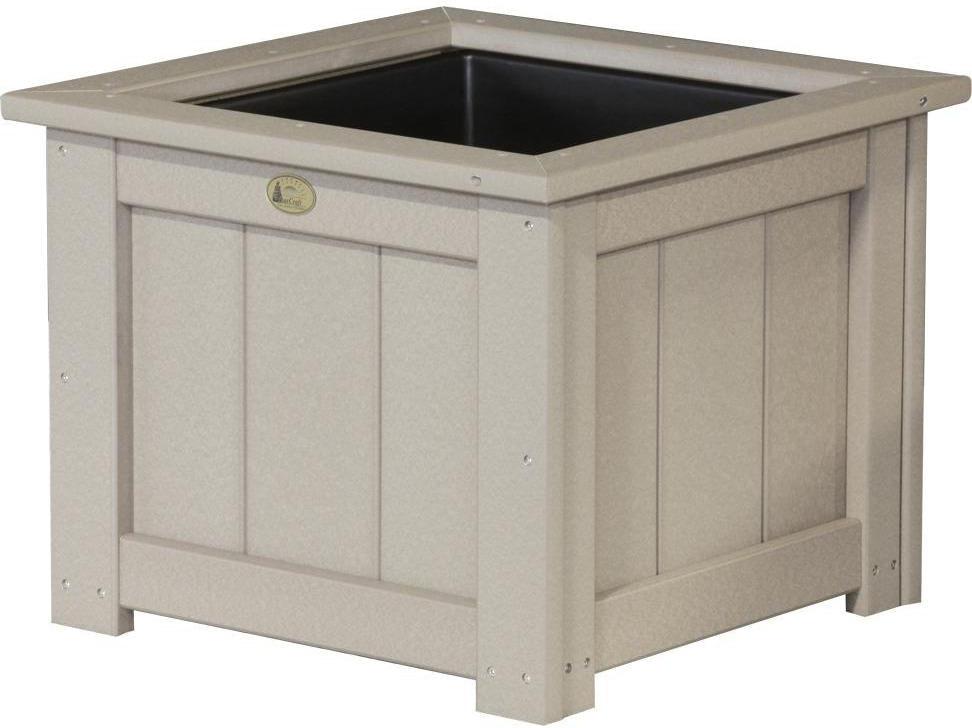 LuxCraft Recycled Plastic Classic 24" Square Planter - LEAD TIME TO SHIP 3 TO 4 WEEKS