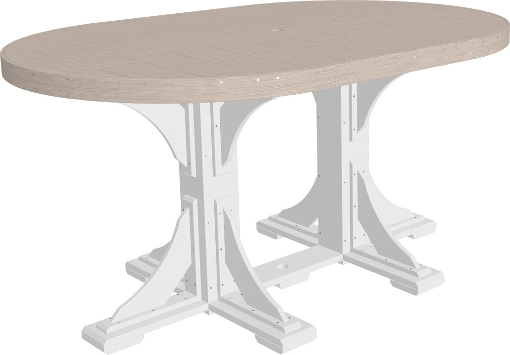 LuxCraft Recycled Plastic 4x6' Oval Table (COUNTER HEIGHT) - LEAD TIME TO SHIP 3 TO 4 WEEKS