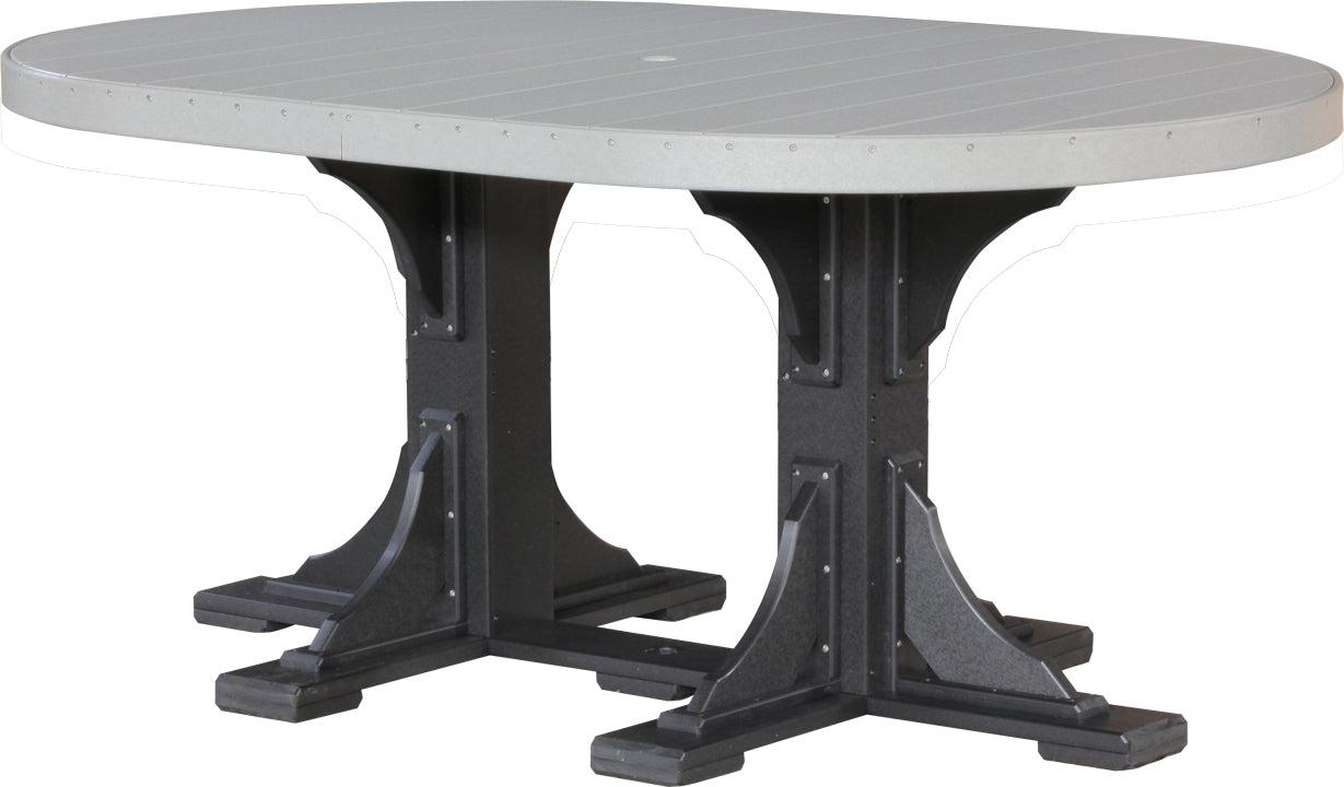 LuxCraft Recycled Plastic 4x6' Oval Counter Height Table - LEAD TIME TO SHIP 3 TO 4 WEEKS