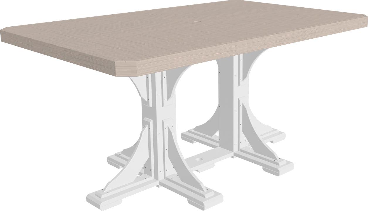 LuxCraft Recycled Plastic 4x6' Rectangular Table (COUNTER HEIGHT) - LEAD TIME TO SHIP 3 TO 4 WEEKS